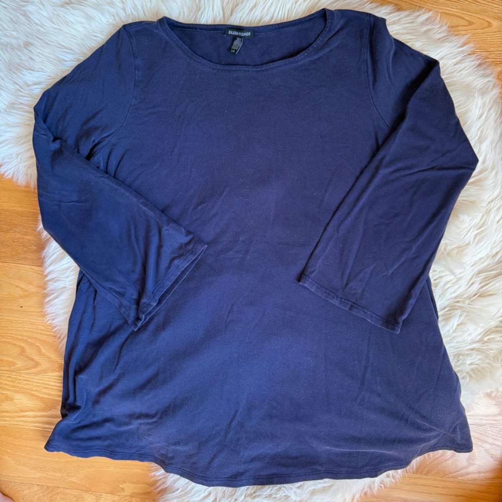 Eileen Fisher Deep Blue Long Sleeve Top